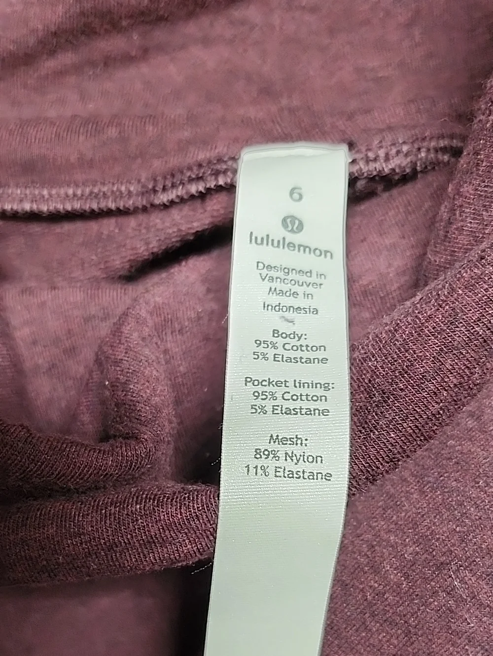 lululemon Stress Less athletica Maroon Cowl Neck Sweater Size 6